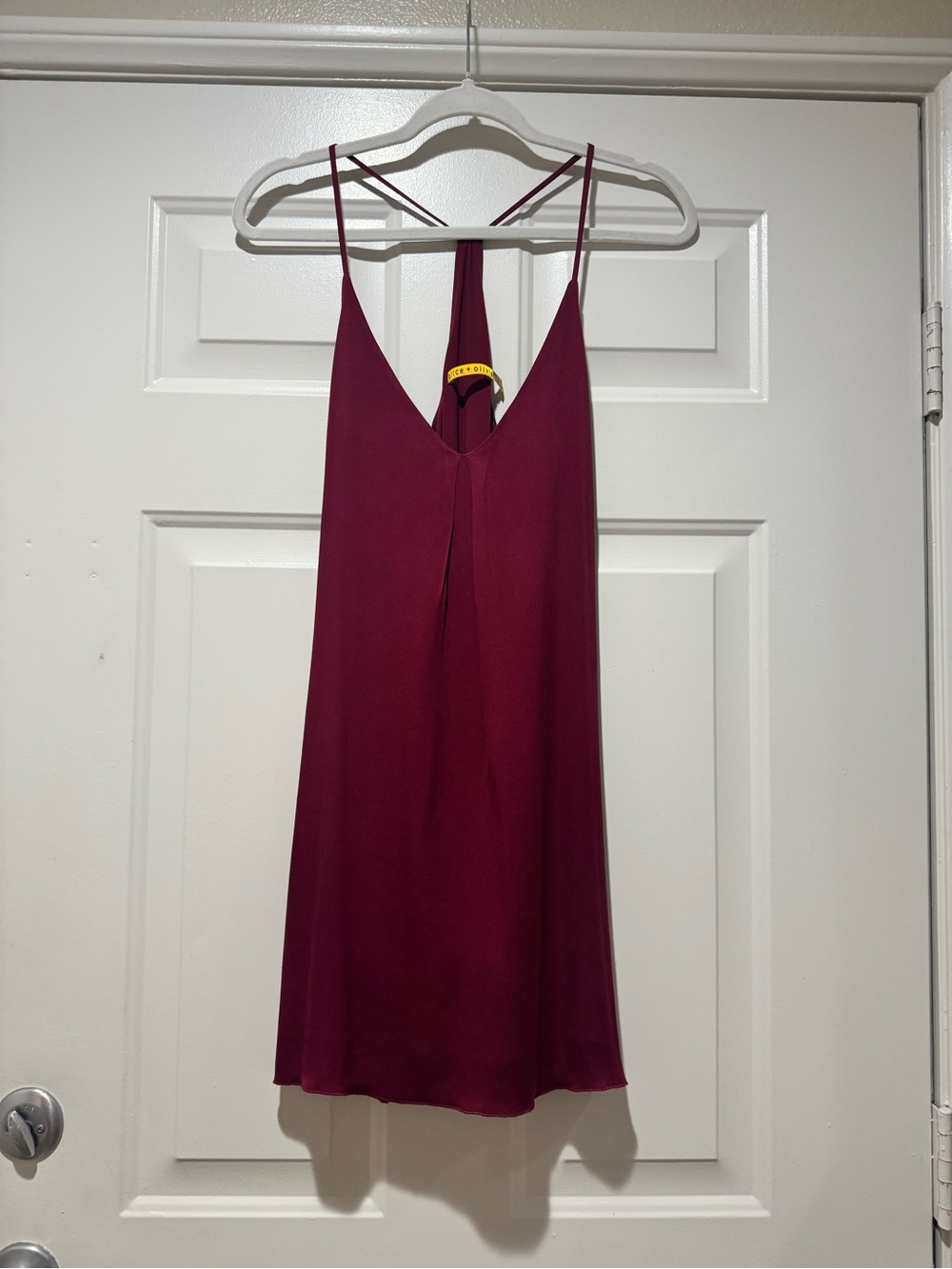 Alice + Olivia Burgundy Slip Dress with Spaghetti Straps